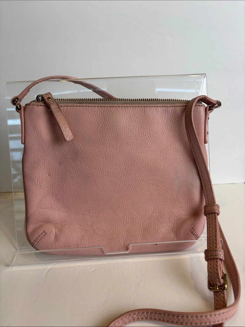 kate spade Pink Pebbled Leather Crossbody with Bow Detail